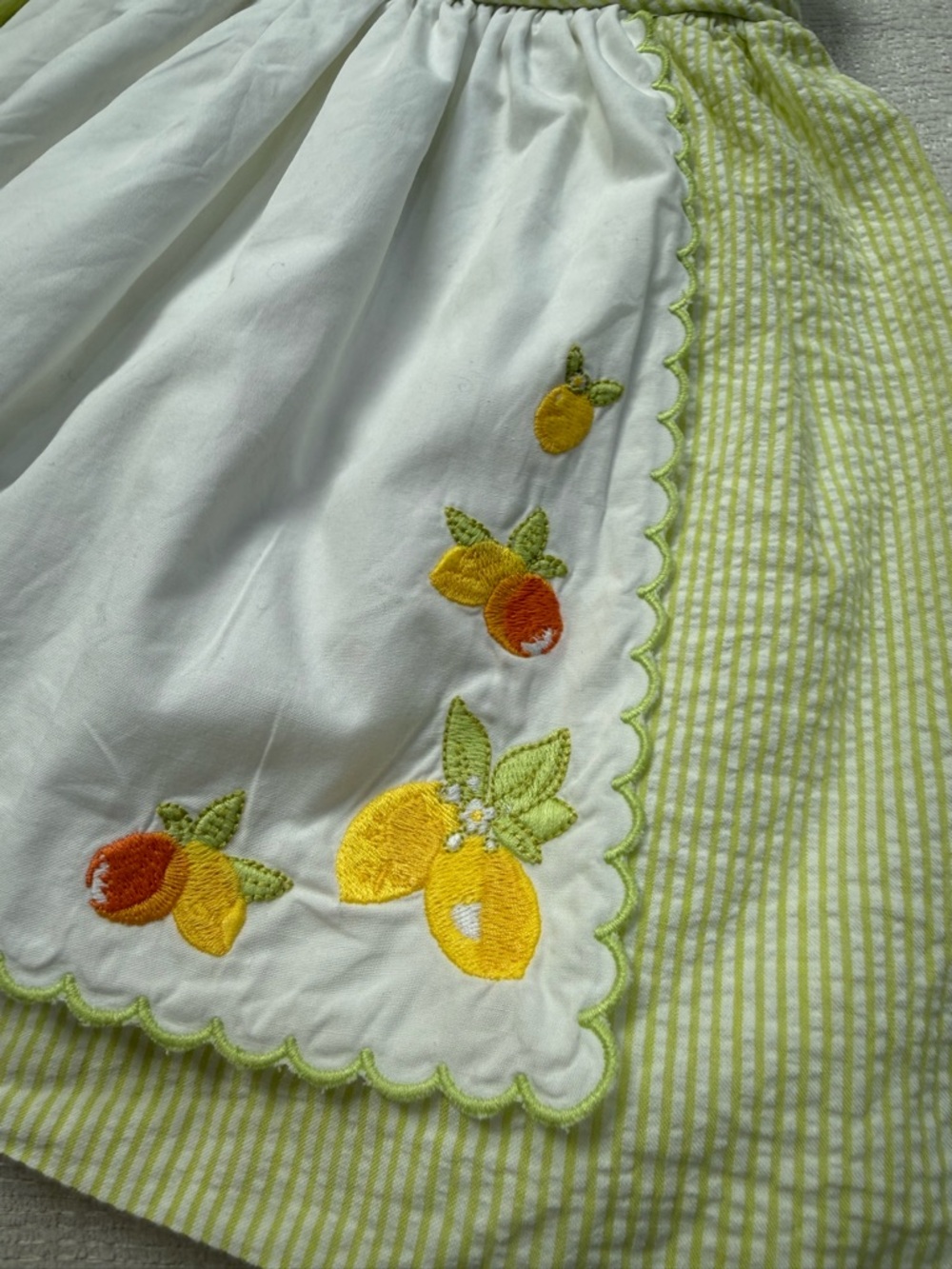Janie & Jack Light Green & White Striped SunDress w/bloomers 100% Cotton - Picture 2 of 6